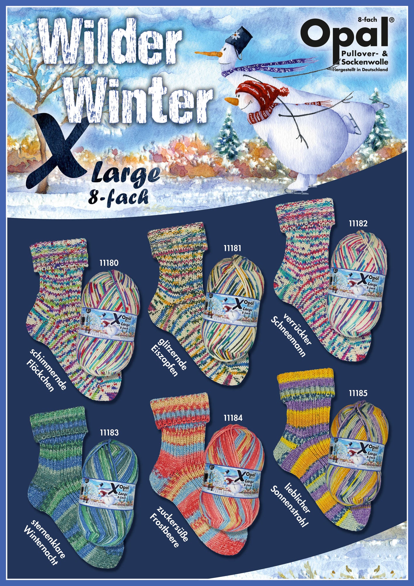 Charger l&#39;image dans la galerie, Opal Wilder Winter - Laine pour chaussettes XL
